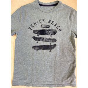 Boys M casual t-shirt Venice Beach California 90291 skateboard blue short sleeve